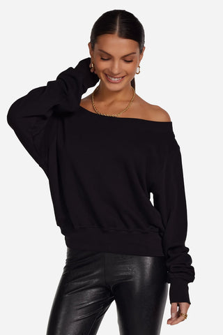 Michael Lauren Bix Off Shoulder Sweatshirt - Premium clothing at Lonnys NY - Just $110! Shop Womens clothing now