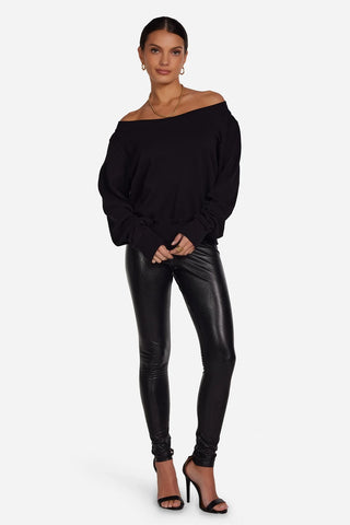 Michael Lauren Bix Off Shoulder Sweatshirt - Premium clothing at Lonnys NY - Just $110! Shop Womens clothing now