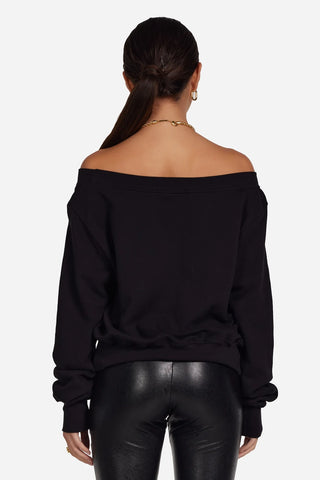 Michael Lauren Bix Off Shoulder Sweatshirt - Premium clothing at Lonnys NY - Just $110! Shop Womens clothing now