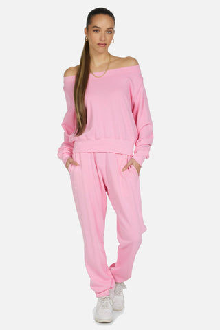 Michael Lauren Bix Off Shoulder Sweatshirt - Premium clothing at Lonnys NY - Just $110! Shop Womens clothing now