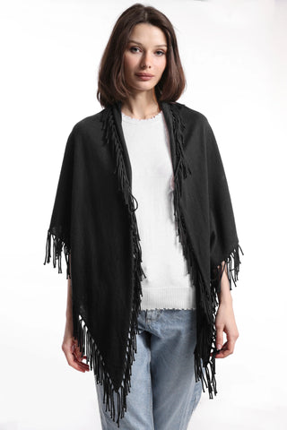 Minnie Rose Fringe Shawl - Premium clothing at Lonnys NY - Just $180! Shop Womens clothing now