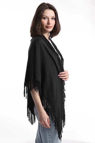 Minnie Rose Fringe Shawl - Premium clothing at Lonnys NY - Just $180! Shop Womens clothing now