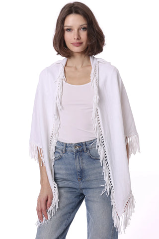 Minnie Rose Fringe Shawl - Premium clothing at Lonnys NY - Just $180! Shop Womens clothing now