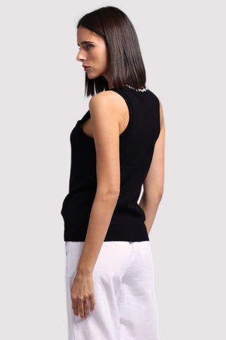 Minne Rose Jewel Neck Tank Top - Premium clothing at Lonnys NY - Just $196! Shop Womens clothing now