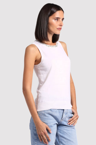 Minne Rose Jewel Neck Tank Top - Premium clothing at Lonnys NY - Just $196! Shop Womens clothing now