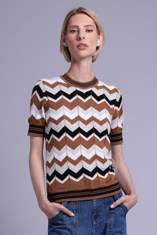 Minnie Rose Chevron Pointelle Crew - Premium clothing at Lonnys NY - Just $265! Shop Womens clothing now