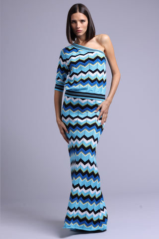 Minnie Rose Chevron Pointelle One Shoulder Top - Premium clothing at Lonnys NY - Just $265! Shop Womens clothing now
