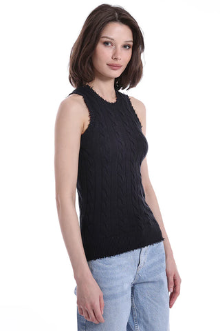 Minnie Rose Frayed Cable Tank - Premium clothing at Lonnys NY - Just $163! Shop Womens clothing now