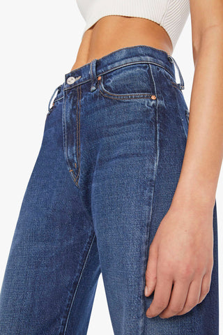 Mother Mid Rise Full Pipe Flood Fray Barrel Jeans