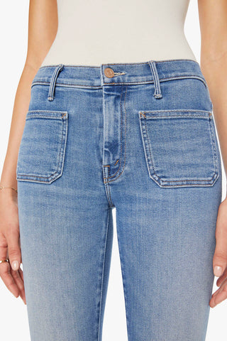 Mother Patch Pocket Weekender Jeans - Poppin Wheelies
