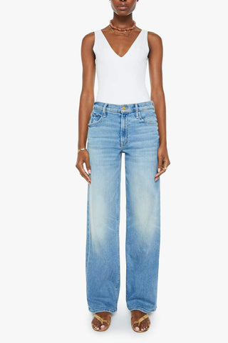 Mother Spinner Zip Sneak Jeans in Glow Up