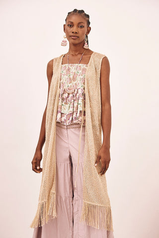 NKN Gold Fringe Vest - Premium clothing at Lonnys NY - Just $127! Shop Womens clothing now