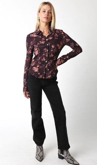 Olivaceous Angela Floral Shirt - Premium clothing at Lonnys NY - Just $59! Shop Womens clothing now