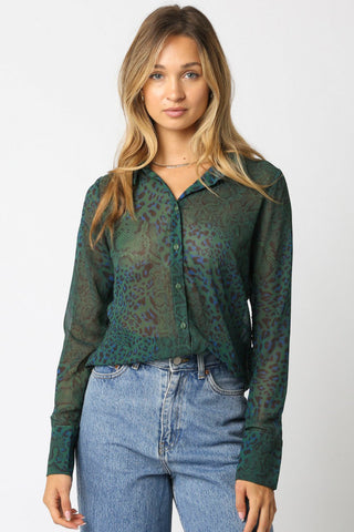 Olivaceous Fiona Leopard Print Shirt