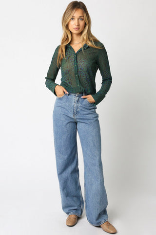 Olivaceous Fiona Leopard Print Shirt