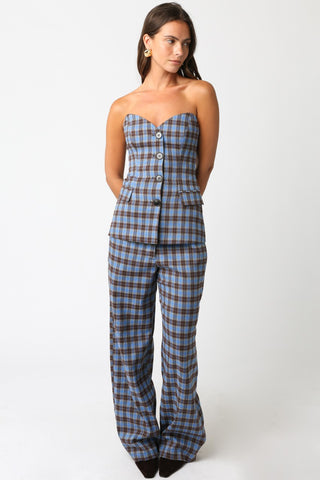Olivaceous Monica Gingham Pants