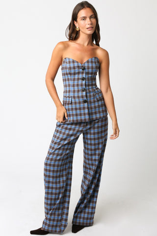 Olivaceous Monica Gingham Tube Top