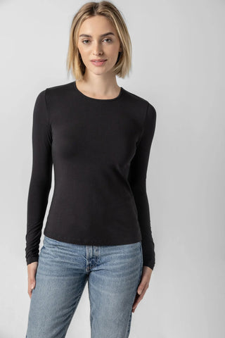 Lilla P Long Sleeve Crew Top - Premium clothing at Lonnys NY - Just $66! Shop Womens clothing now