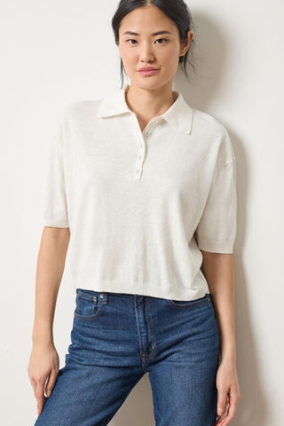 Lilla P Drop Shoulder Polo Sweater