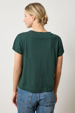 Lilla P Relaxed Short Sleeve V Neck Tee