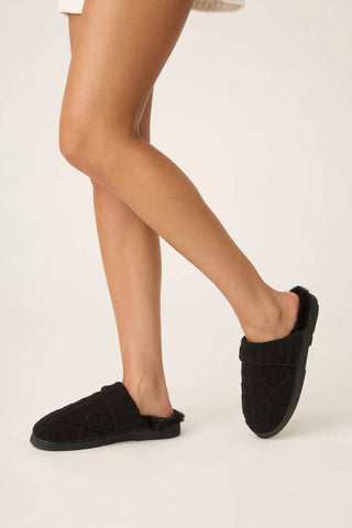 PJ Salvage Chenille Cable Knit Slippers