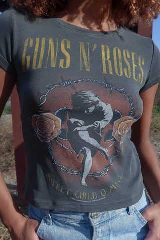 People of Leisure Guns N' Roses Baby Tee - Premium clothing at Lonnys NY - Just $72! Shop Womens clothing now