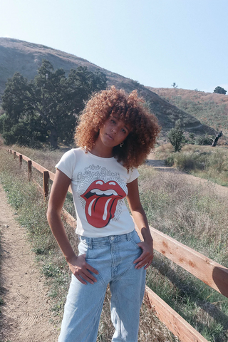 People of Leisure Rolling Stones Baby Tee - Premium clothing at Lonnys NY - Just $88! Shop Womens clothing now