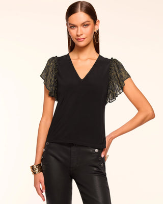 Ramy Brook Lysette Flutter Sleeve Blouse