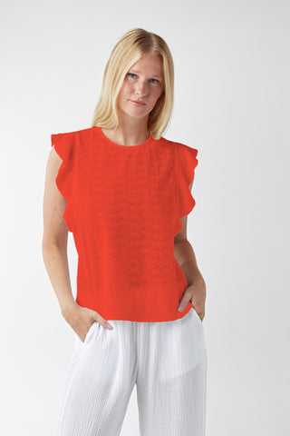Red Haute Ruffle Sleeve Tank - Premium clothing at Lonnys NY - Just $92! Shop Womens clothing now