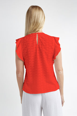 Red Haute Ruffle Sleeve Tank - Premium clothing at Lonnys NY - Just $92! Shop Womens clothing now
