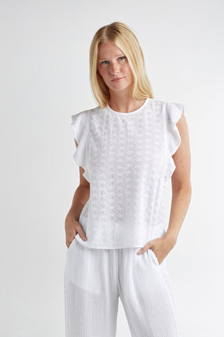 Red Haute Ruffle Sleeve Tank - Premium clothing at Lonnys NY - Just $92! Shop Womens clothing now