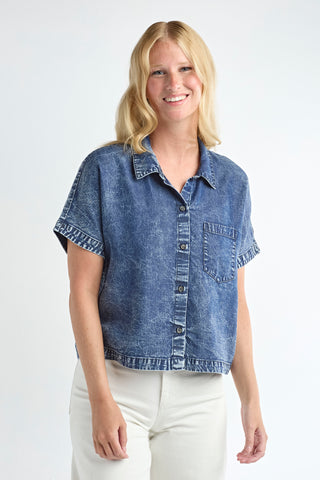 Red Haute Cropped Denim Tee - Premium clothing at Lonnys NY - Just $123! Shop Womens clothing now