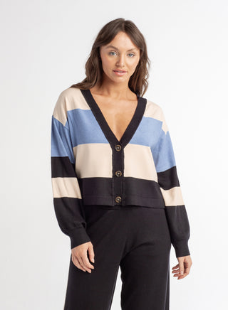 Red Haute Striped Cardigan