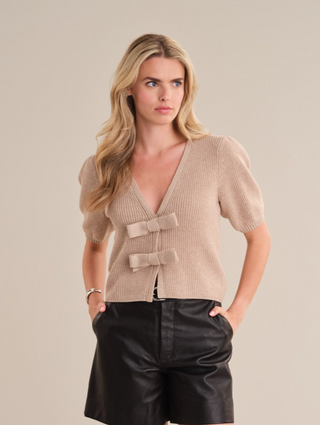 525 Elaine Puff Sleeve Cardigan - Black Multi