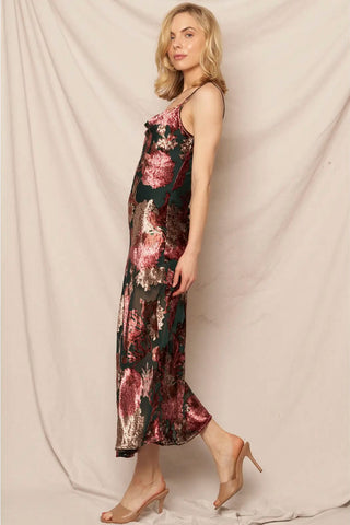 Talk to Angels Cowl Neck Floral Dress