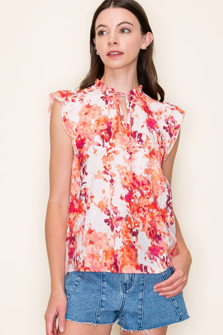 Twin Angels Keyhole Floral Shirt - Premium clothing at Lonnys NY - Just $71! Shop Womens clothing now