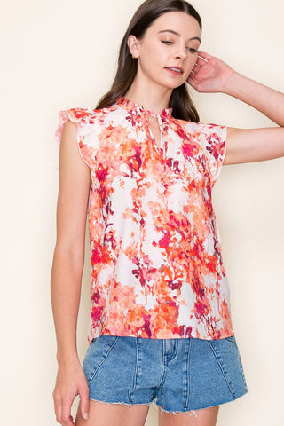 Twin Angels Keyhole Floral Shirt - Premium clothing at Lonnys NY - Just $71! Shop Womens clothing now