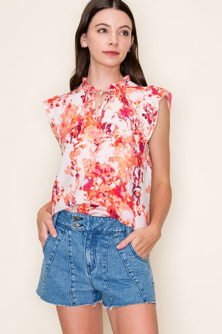 Twin Angels Keyhole Floral Shirt - Premium clothing at Lonnys NY - Just $71! Shop Womens clothing now