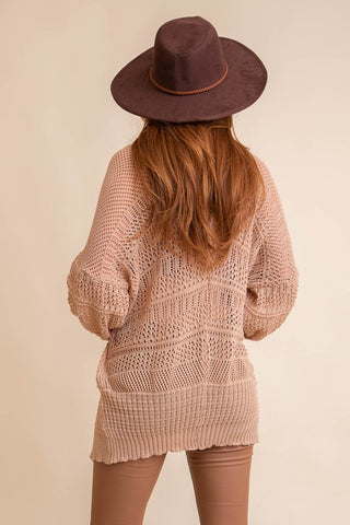 Knit Netted Cardigan - Premium  at Lonnys NY - Just $45! Shop Womens clothing now