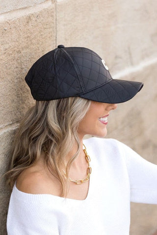 Quilted Puffer Ball Cap *Online Only* - Premium  at Lonnys NY - Just $35! Shop Womens clothing now