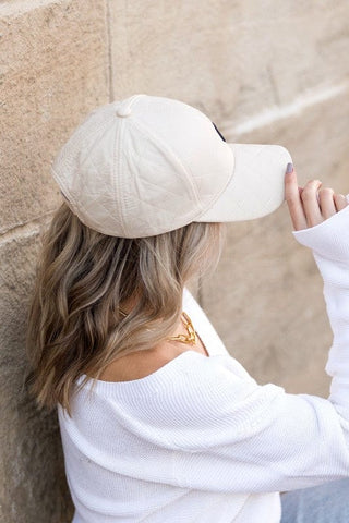 Quilted Puffer Ball Cap *Online Only* - Premium  at Lonnys NY - Just $35! Shop Womens clothing now