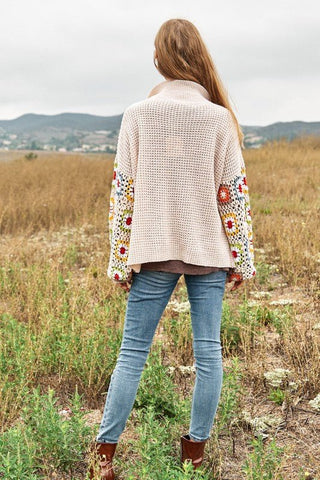 Crochet Floral Printed Long Sleeve Knit Cardigan *Online Only* - Premium  at Lonnys NY - Just $75! Shop Womens clothing now