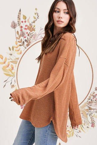 Long Sleeve Bree Waffle Top *Online Only* - Premium clothing at Lonnys NY - Just $39! Shop Womens clothing now