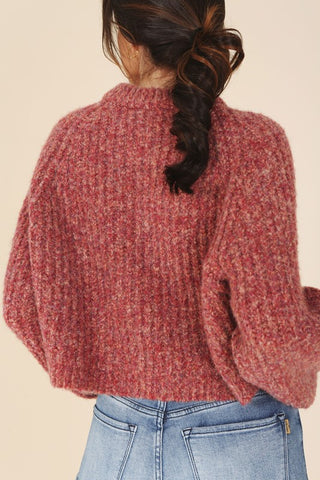 Melange Half Button Sweater *Online Only* - Premium clothing at Lonnys NY - Just $48! Shop Womens clothing now