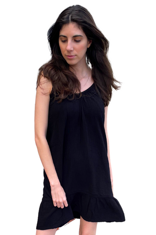 Bobi V Neck Cami Ruffle Dress - Premium dresses at Lonnys NY - Just $75! Shop Womens clothing now