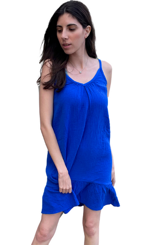 Bobi V Neck Cami Ruffle Dress - Premium dresses at Lonnys NY - Just $75! Shop Womens clothing now