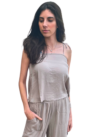 Bobi Square Neck Tie Cami - Premium Shirts & Tops at Lonnys NY - Just $55! Shop Womens clothing now