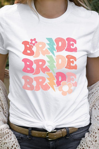 Bride Floral Lightning Bolts Repeat Graphic Tee *Online Only* - Premium  at Lonnys NY - Just $35! Shop Womens clothing now