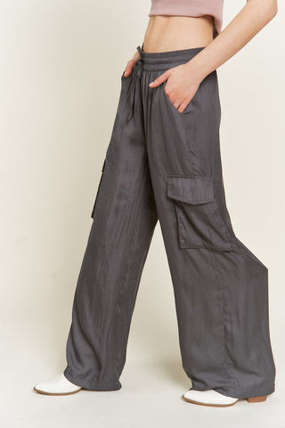 SATIN CARGO PANTS  *Online Only* - Premium  at Lonnys NY - Just $75! Shop Womens clothing now