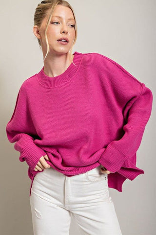 Long Sleeve Ribbed Sweater *Online Only* - Premium  at Lonnys NY - Just $62! Shop Womens clothing now